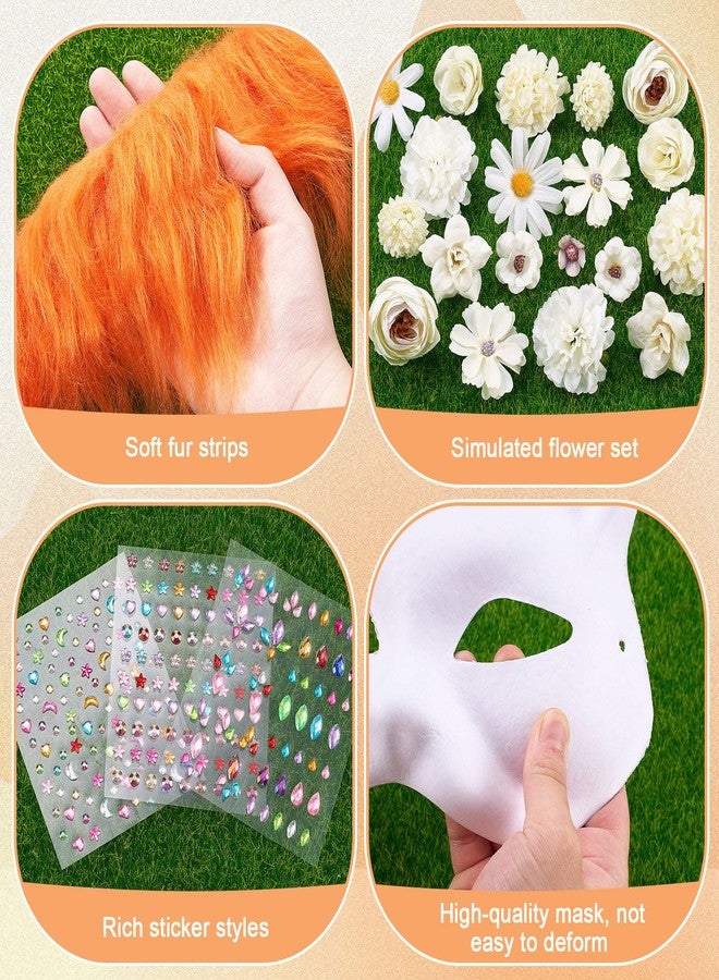 Seenelling مجموعة أدوات صنع قناع ثيريان من سينيلينج، 31 قطعة، تتضمن مواد قناع قطة فارغة ومجموعة ملحقات لأدوات ثيريان (أبيض) - Image 4